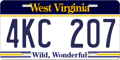 WV license plate 4KC207