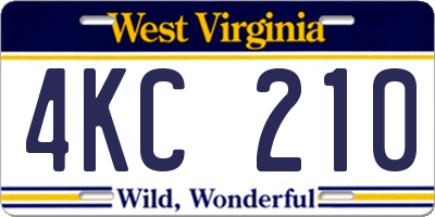 WV license plate 4KC210