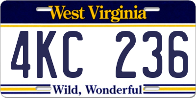 WV license plate 4KC236