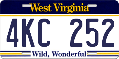 WV license plate 4KC252