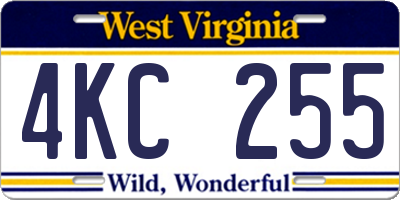WV license plate 4KC255