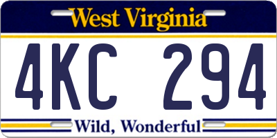 WV license plate 4KC294