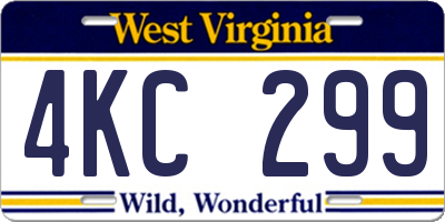 WV license plate 4KC299