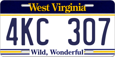 WV license plate 4KC307