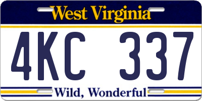WV license plate 4KC337
