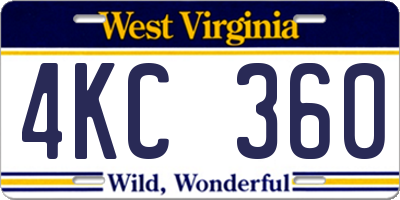 WV license plate 4KC360