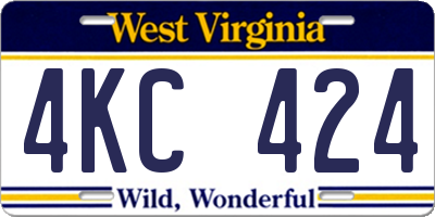 WV license plate 4KC424