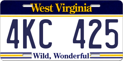 WV license plate 4KC425