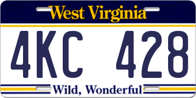 WV license plate 4KC428