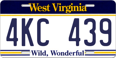 WV license plate 4KC439
