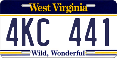 WV license plate 4KC441