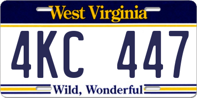 WV license plate 4KC447