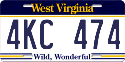 WV license plate 4KC474