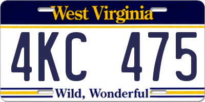 WV license plate 4KC475