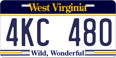 WV license plate 4KC480