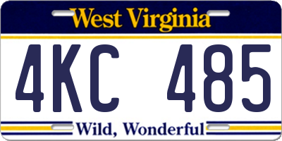 WV license plate 4KC485