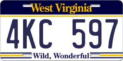WV license plate 4KC597
