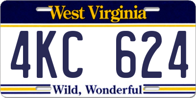 WV license plate 4KC624