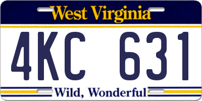 WV license plate 4KC631
