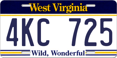 WV license plate 4KC725