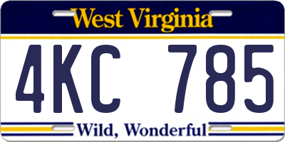 WV license plate 4KC785