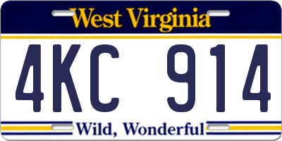 WV license plate 4KC914