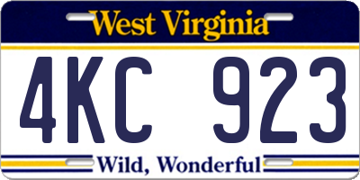 WV license plate 4KC923