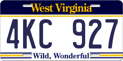 WV license plate 4KC927