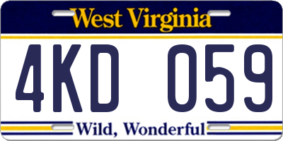WV license plate 4KD059