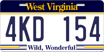 WV license plate 4KD154
