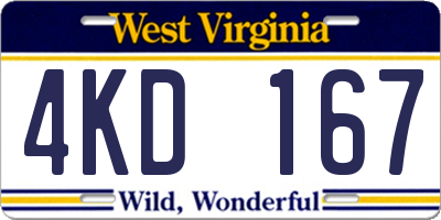 WV license plate 4KD167