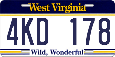 WV license plate 4KD178