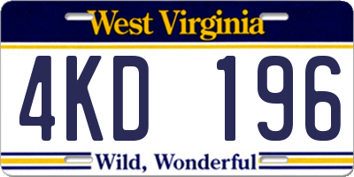 WV license plate 4KD196