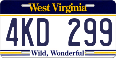 WV license plate 4KD299