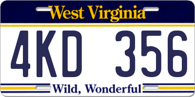 WV license plate 4KD356