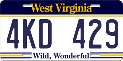 WV license plate 4KD429