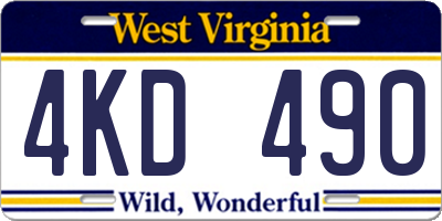 WV license plate 4KD490