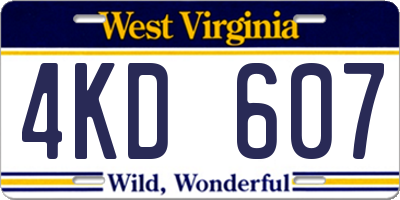 WV license plate 4KD607