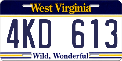 WV license plate 4KD613