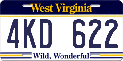 WV license plate 4KD622