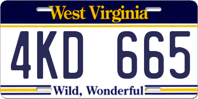 WV license plate 4KD665