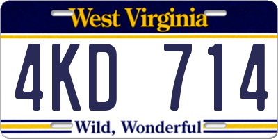 WV license plate 4KD714