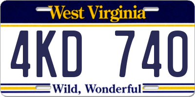 WV license plate 4KD740