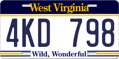 WV license plate 4KD798
