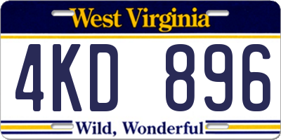 WV license plate 4KD896