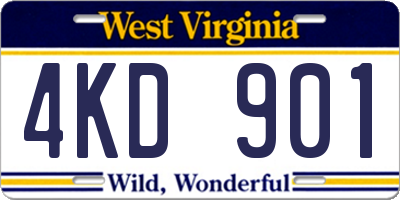 WV license plate 4KD901