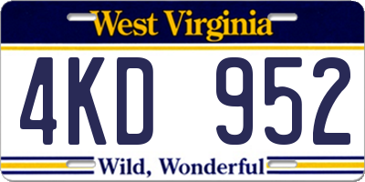 WV license plate 4KD952
