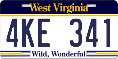 WV license plate 4KE341