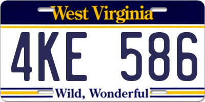 WV license plate 4KE586