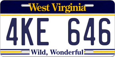 WV license plate 4KE646